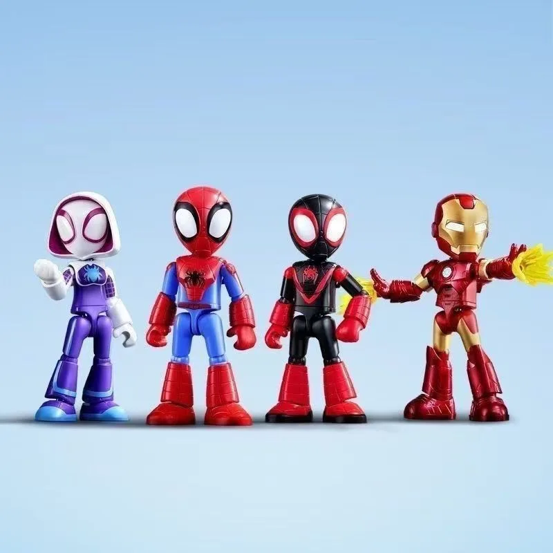 

Marvel Avengers Spider-Man Cartoon Movable Joint Doll Ornament Cute Superhero Iron Man Creative Hand Figure Model Kid Gift Toy