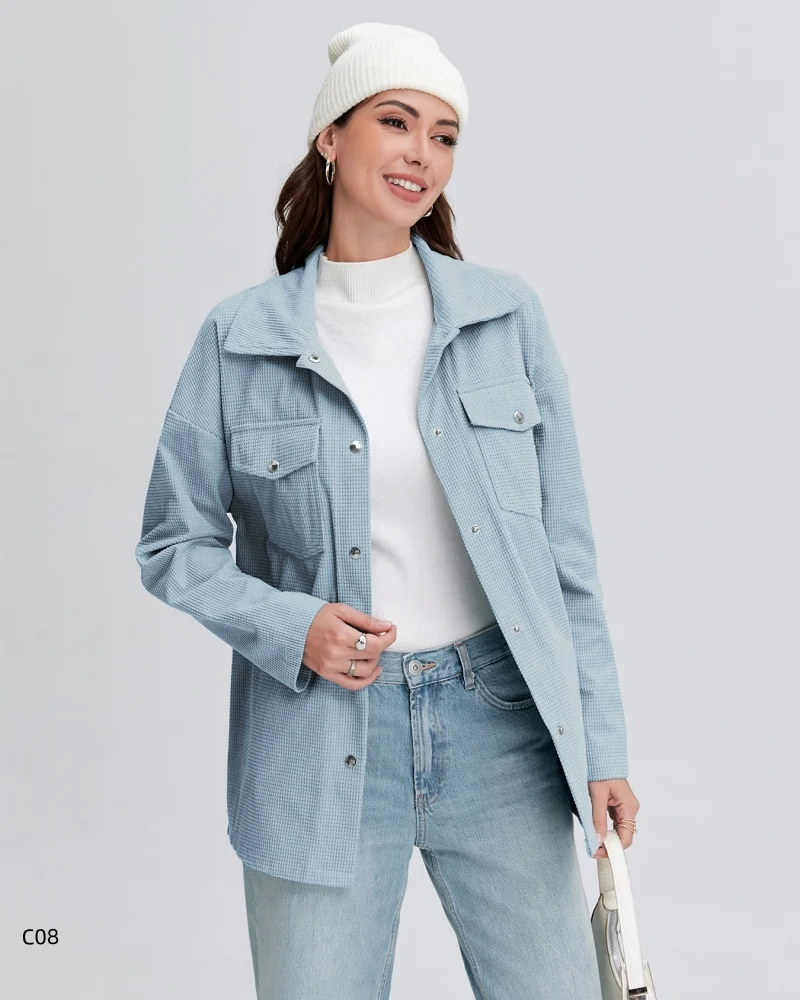 Chaqueta Cargo para mujer, abrigo cálido con botones, informal, ligero, ropa de calle para exteriores, abrigo de Color sólido de manga larga para otoño y primavera