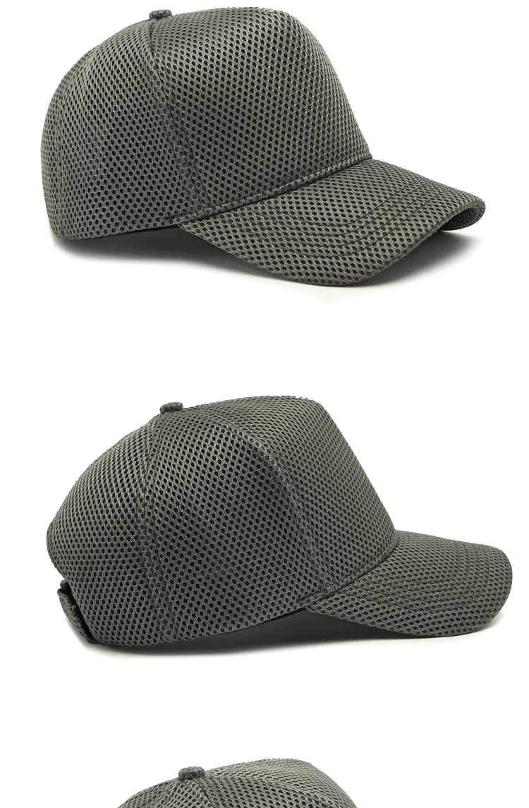 Men's Big Head High Crown Trucker Hats Breathable Full Mesh Snapback Baseball Caps Sun Protection Outdoor Plus Size 56-64cm