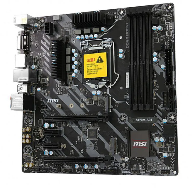 Imagem -03 - Msi-placa-mãe de Secretária Z370m S01 Lga 1151 com Intel Z370 Ddr4 64gb 2x Pci-e 3.0x16 M.2 Core i7 Cpus Dvi Hdmi Usb 3.1 Atx