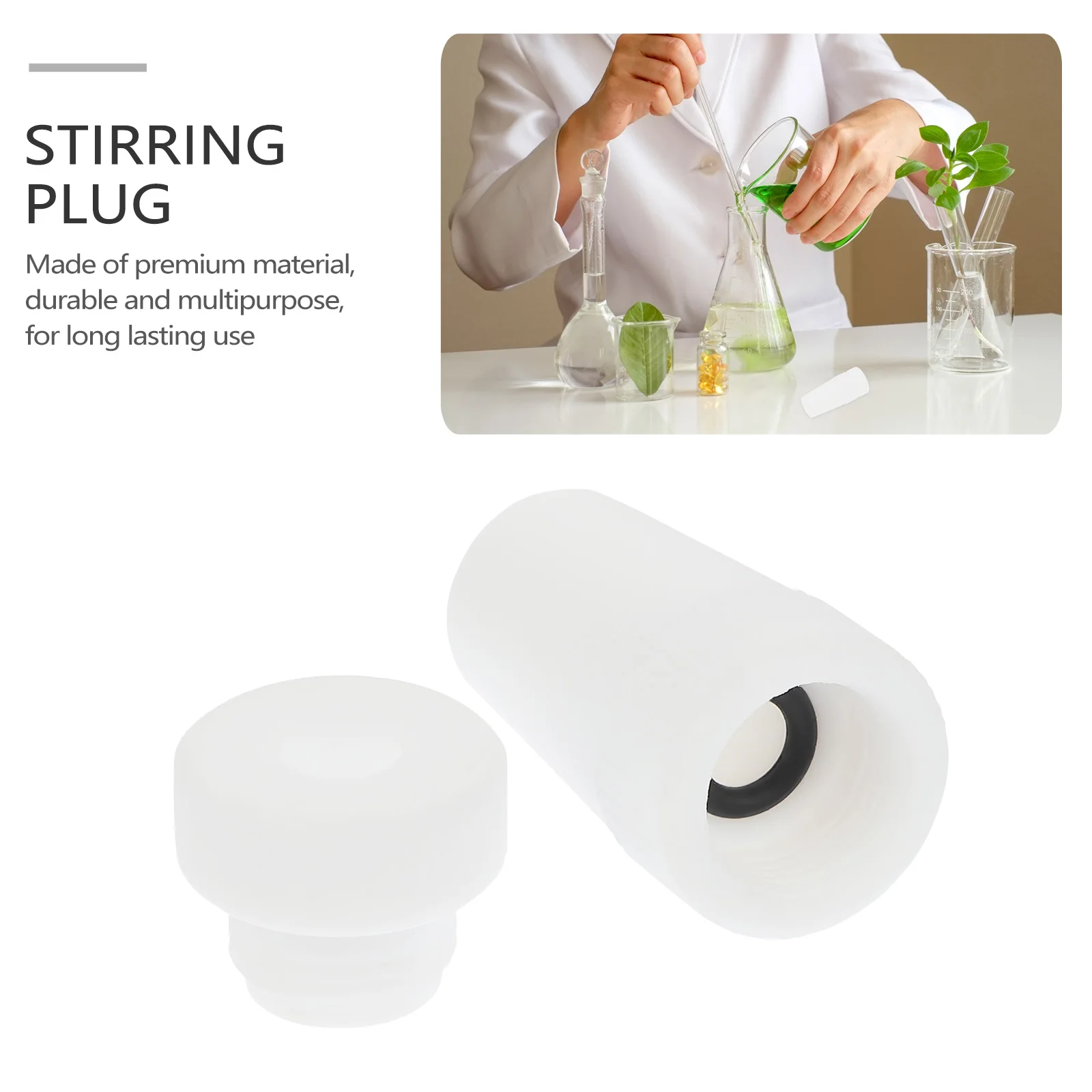 

1 pc Ptfe Stirring Plug Laboratory Chemical Stirrer Multipurpose Stir Tool For Reagents Solvents Professional Use