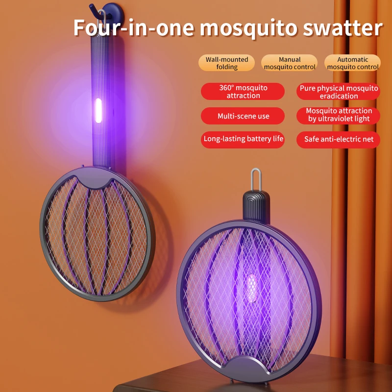 Opvouwbare elektrische muggenmepper 3-in-1 elektrische muggenmoordenaar Anti-muggenlamp Oplaadbare aan de muur gemonteerde muggenmepper
