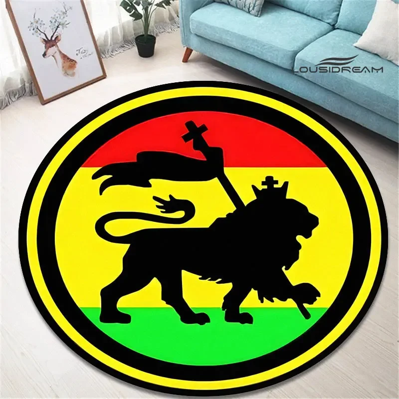 Bob Marley Lion Maple Leaf Round Carpet Non-slip carpets kitchen mat cute rug Outdoor carpet washroom floor mat birthday gift