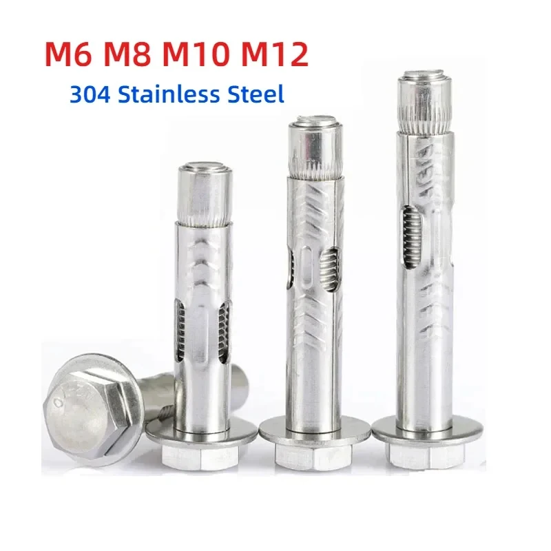 

304 Stainless Steel External Hex Expansion Anchor Bolt Built in Tension Sleeve Screw for Concrete M6 M8 M10 M12