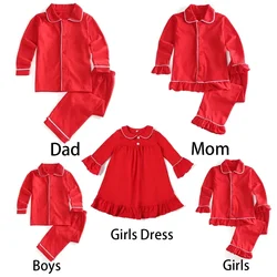 Ruffkids Family Matching Cotton Flannel Plaid Baby Girls Boys Pyjamas Robe Loungewear Sibling Velvet Kids Christmas Pajamas Sets