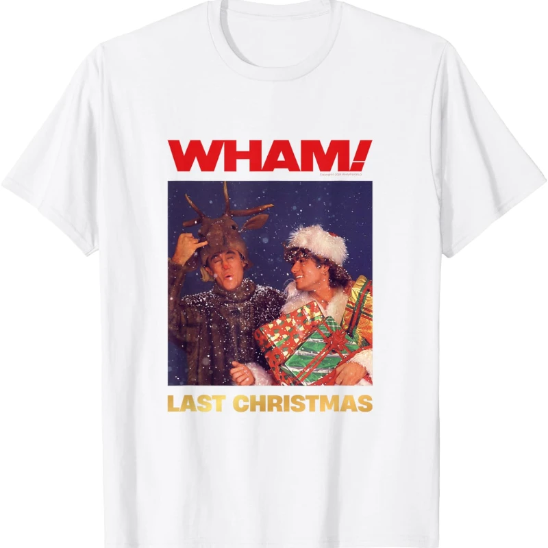 Camiseta AMAZON EXC LUSIVE LAST CHRISTMAS Azul الرجال تي شيرت مطبوع بلايز عالية الجودة القطن Crewneck الكبار منتظم كم قصير #2