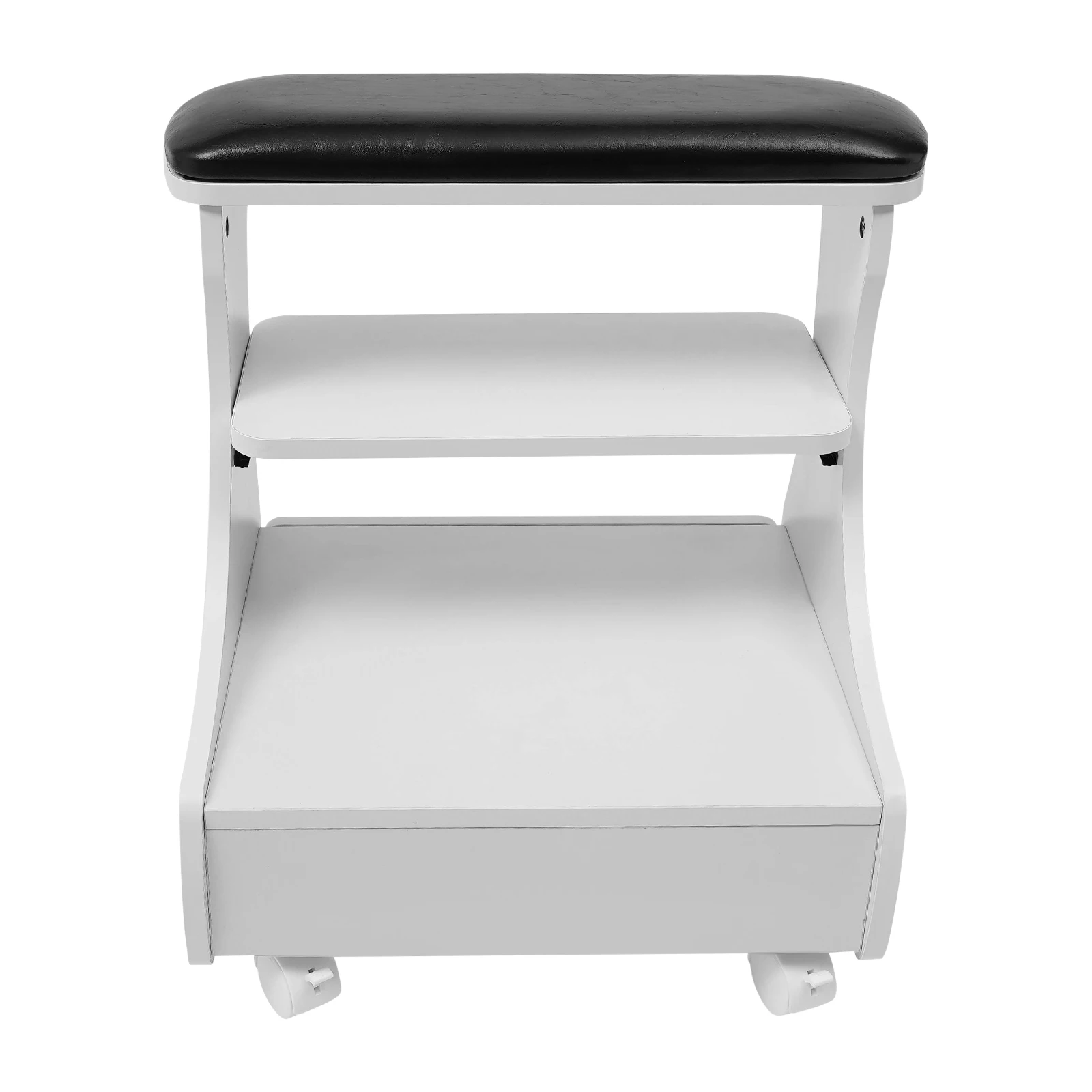 Foot Bath Stool, Portable Pedicure Foot Rest Hold 44.09 lbs Removable Shelf Footbath Stool with Wheels for Beauty Salons Medical Clinics Hair Salons Family Bathrooms (Black) image 2