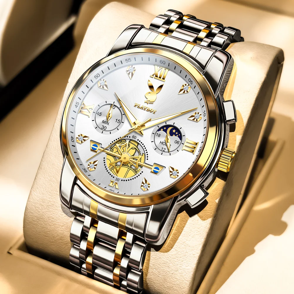 Men's Authentic Multifunctional Quartz Watch by Playboy