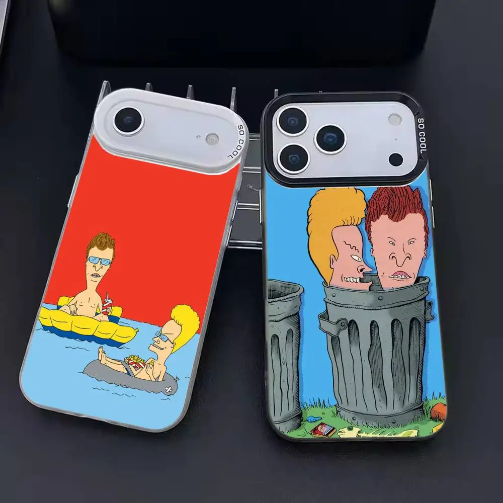 

Cartoon B-Beavis and Butt-head Phone Case Color Silver Shell For IPhone 17 16 15 14 13 12 11 Pro Max Plus