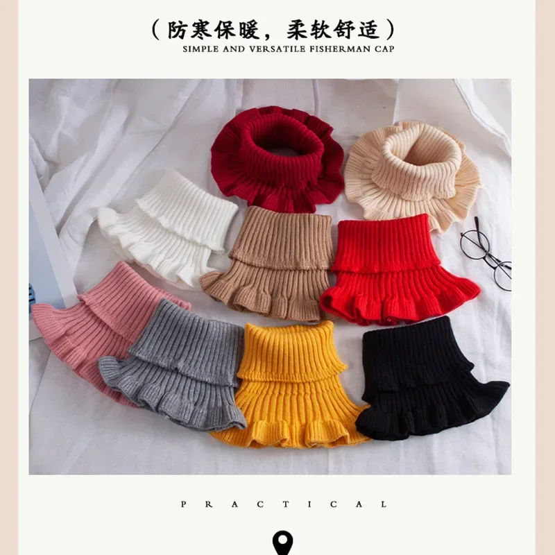 

Knitted Elastic Detachable Wrap Scarf, Fake Collar Scarf, Warm Winter, Cycling Windproof, Ruffles for Men and Women