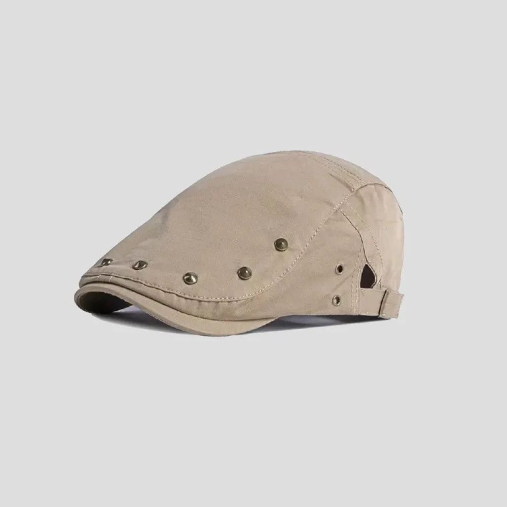 Fashion Y2k Rivet Beret Cotton Harajuku Newsboy Cap Visor Korean Style Forward Cap Streetwear