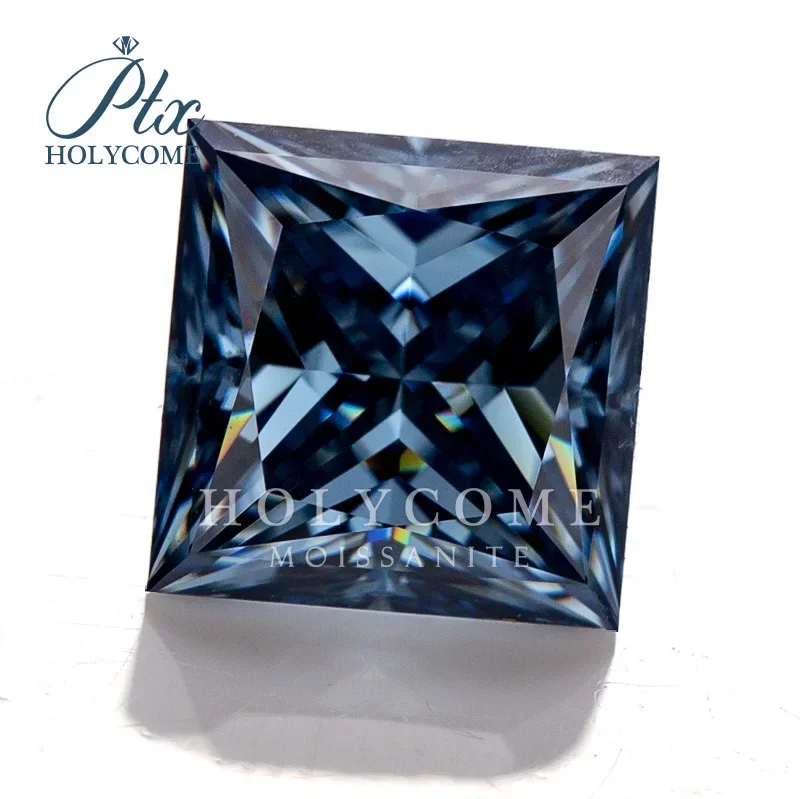 

PTX Top Quality Hot Sale Fancy Vivid Blue Princess Cut All Size Loose Moissanite Supplier Factory Supply Diamond Jewelry Beads