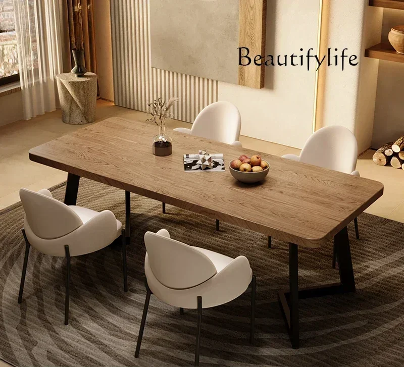 

Обеденный стол N17 в североамериканском средневековом стиле из массива дерева, простой рабочий стол для дома в японском стиле