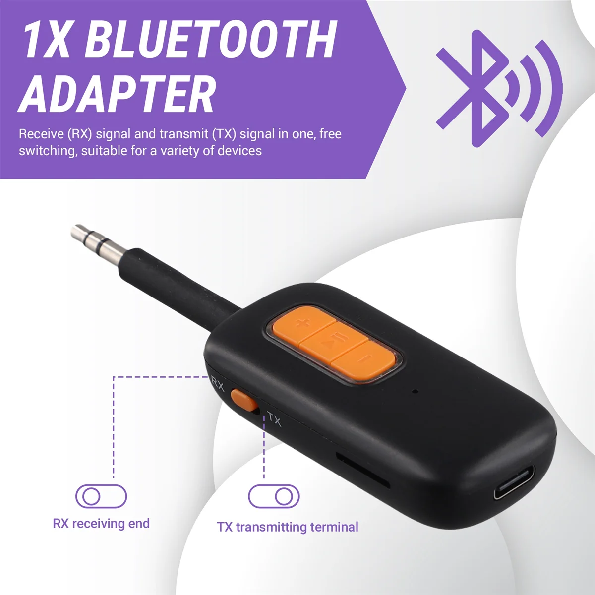 

【Сплетение цены】Bluetooth 5.4 аудиопередатчик и приемник 2 в 1 Bluetooth беспроводной 3,5 мм Aux аудио адаптер для ТВ автомобильные наушники