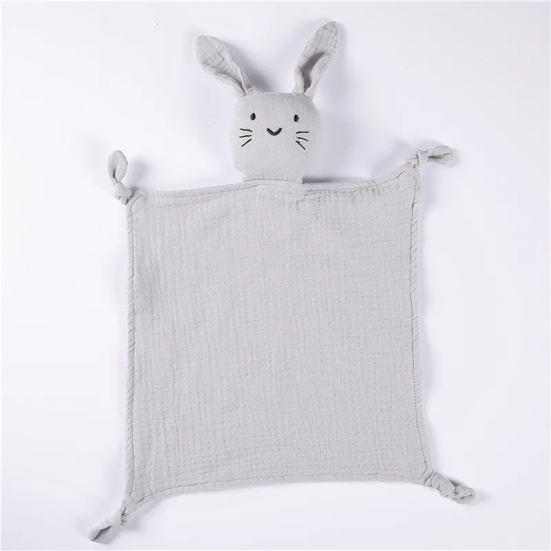 Muslin Security Blanket New Born Soothe Appease Towel 100% Organic Cotton Cat Bunny Rabbit Toy Ins Baby Comforter Lovely