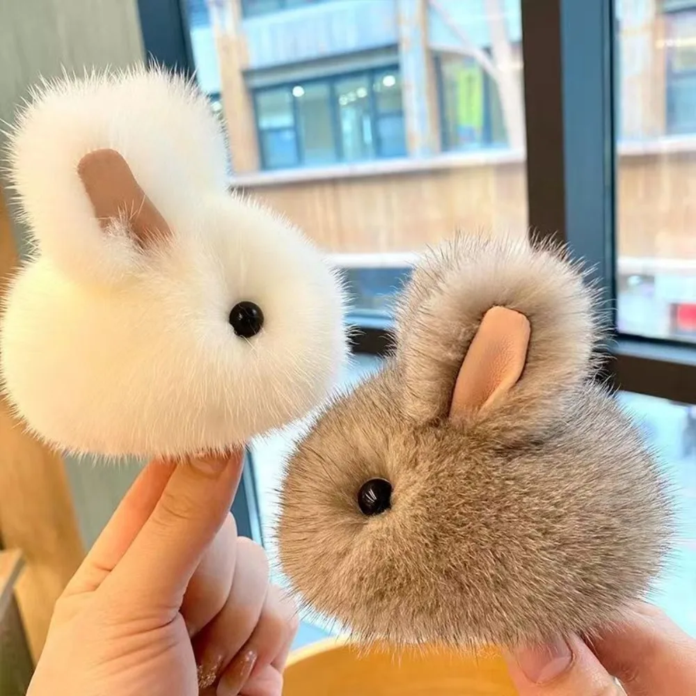 Przenośna torba z królikiem Breloczek Mini królik Breloczek do kluczy Śliczny króliczek z futra Hairball Breloczek do torby samochodowej — zdjęcie 4