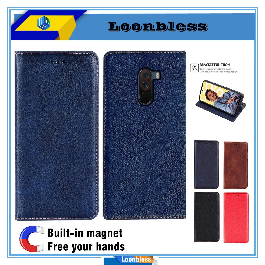 Leather Flip Cover For Xiaomi Pocophone F1 Case Wallet Book Housing Etui Xiaomi Poco F1 F 1 PocoF1 Case Pocophone F1 Global Capa