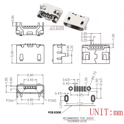 10PCS Micro USB 2P 5P Jack Charging Port Plug Dock Charger DIP SMD For Phone Tabletels Speakers etc Port Socket Power Connector - Image 21