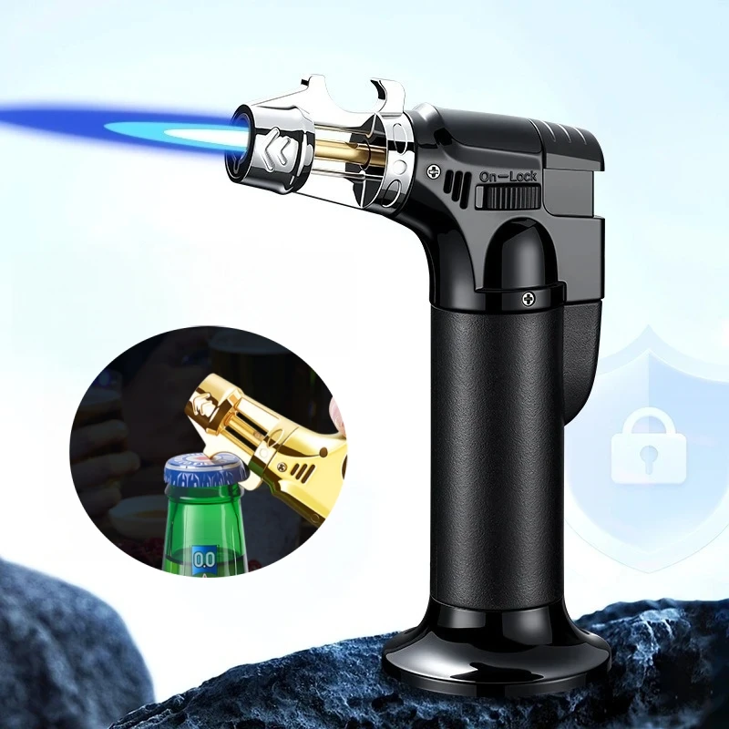 

New Metal Bottle Opener, High-temperature Spray Gun Lighter, Windproof Spray Flame Outdoor Cigar Camping Barbecue Lighter