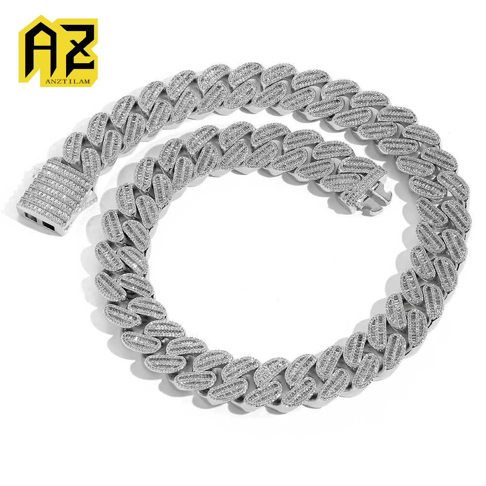 20mm Square Iced Out Cuban Link Chain Necklace With Zircon Men Women Hip Hop Jewelry Free Shipping