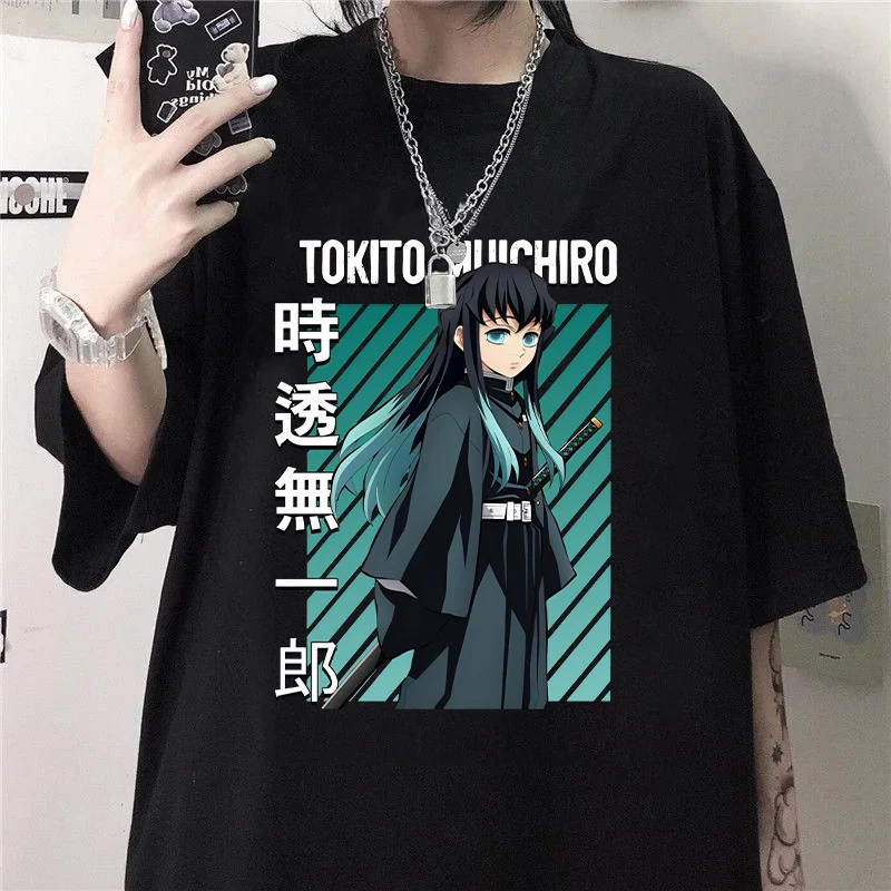 New Anime Tokitou Muichirou Printed T-shirts for Unisex Summer Tee Shirt Men Women Casual Short Sleeve Round Neck Tops T-shirt