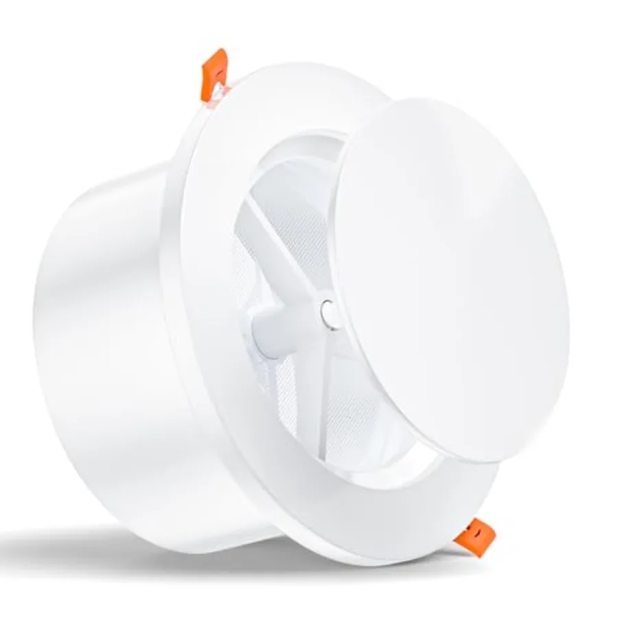 

[Upged] 4 Inch Vent with Adjutable Panel and Removable Meh creen AB Ceiling Diffuer with Lock-Clip Deign for HVAC,,Kitchen, and