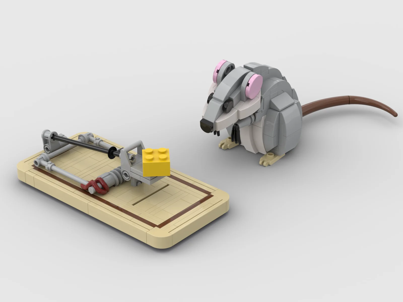 2026 New MOC Mouse Trap and Mouse Clip Creative Design Toy Model, Suitable for Adult Christmas and Birthday Gifts