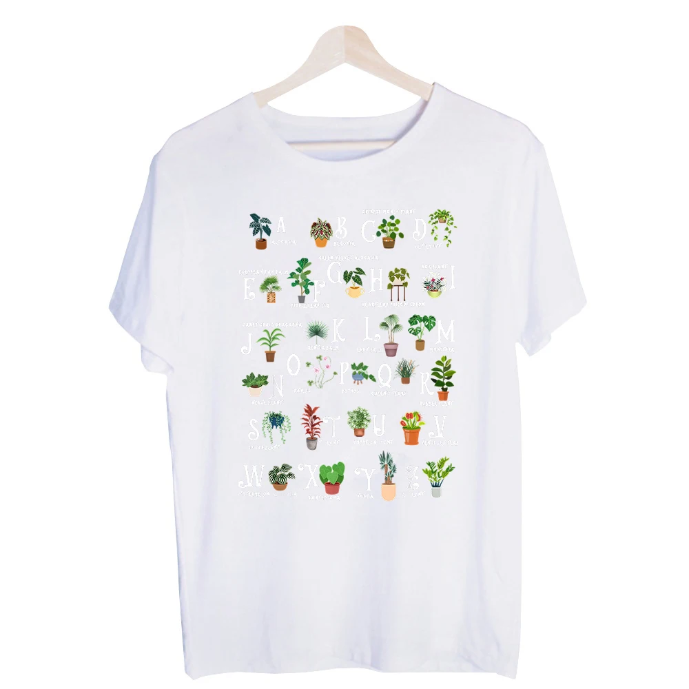 Men's Plant Alphabet Graphic Tee, Short Sleeve Crew Neck T-Shirt for Casual Daily Wear and Garden Enthusiast Outfits