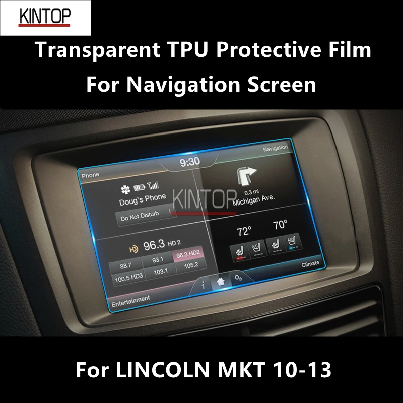 

For LINCOLN MKT 10-13 Navigation Screen Transparent PET Protective Film Anti-scratch Repair Accessories Refit