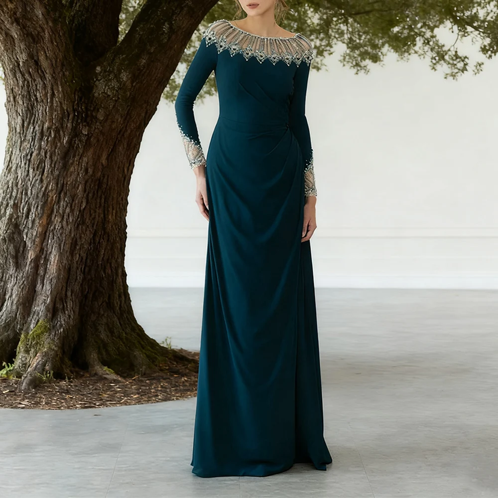 

Customized Luxury Beads Long Evening Dresses for Special Occasions Floor-Length A-Line Women Gala Prom Party Gowns 2025