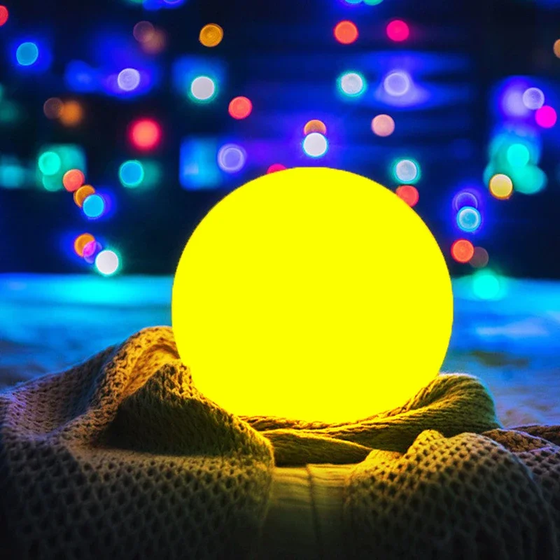 Criativo RGB LED Luminous Ball Lamp, atmosfera ao ar livre luz, paisagem esférica gramado lâmpada, lâmpada de assoalho, terra luz decorativa