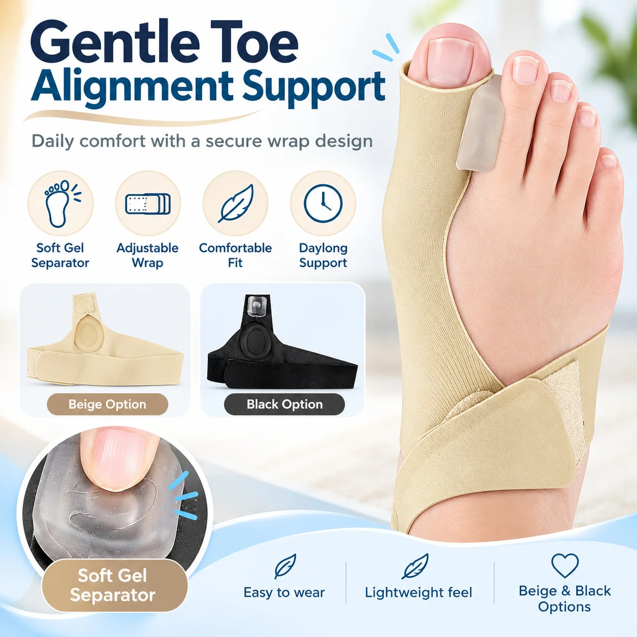 Advanced Bunion Corrector Toe Alignment Device Hallux Valgus Straightener Big Toe Protector Orthotic Foot Care Relief Solution
