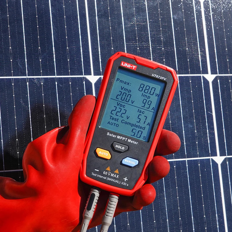 Imagem -02 - Uni-t Solor Mppt Medidor Fotovoltaico Tester Potência Máxima Pico de Tensão do Circuito Aberto Curto-circuito Atual Teste Lmp Pmax Ut673pv