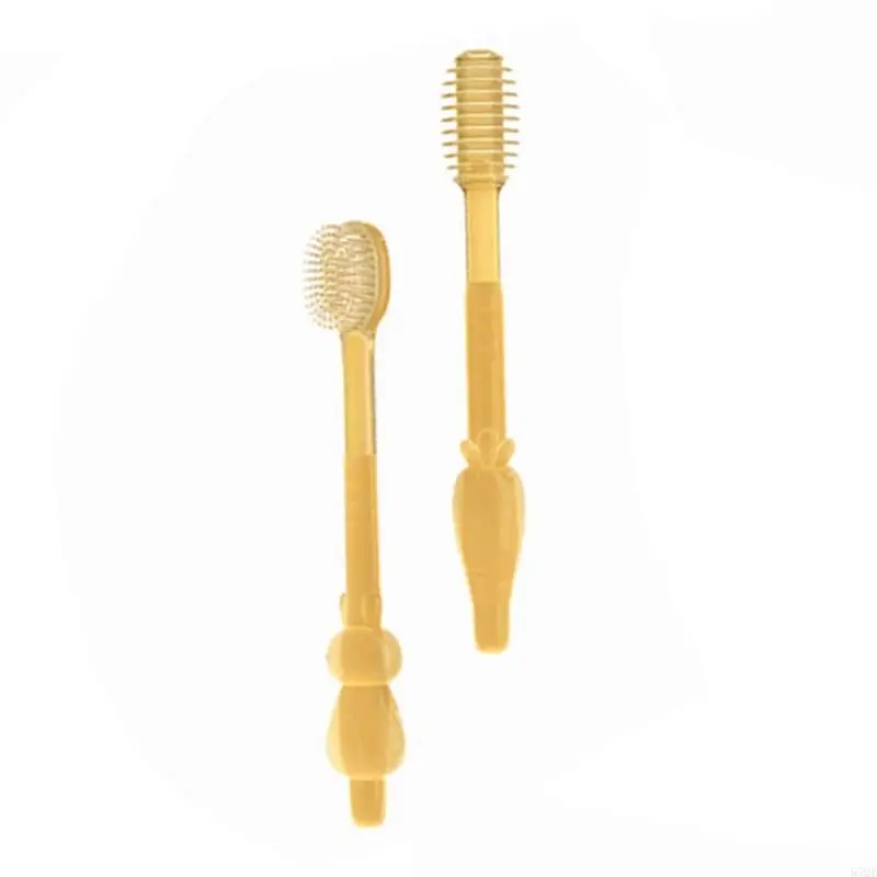 57QE brosse à dents à poils souples pour bébé, brosse à langue en Silicone, nettoyant revêtement, soins buccaux pour à