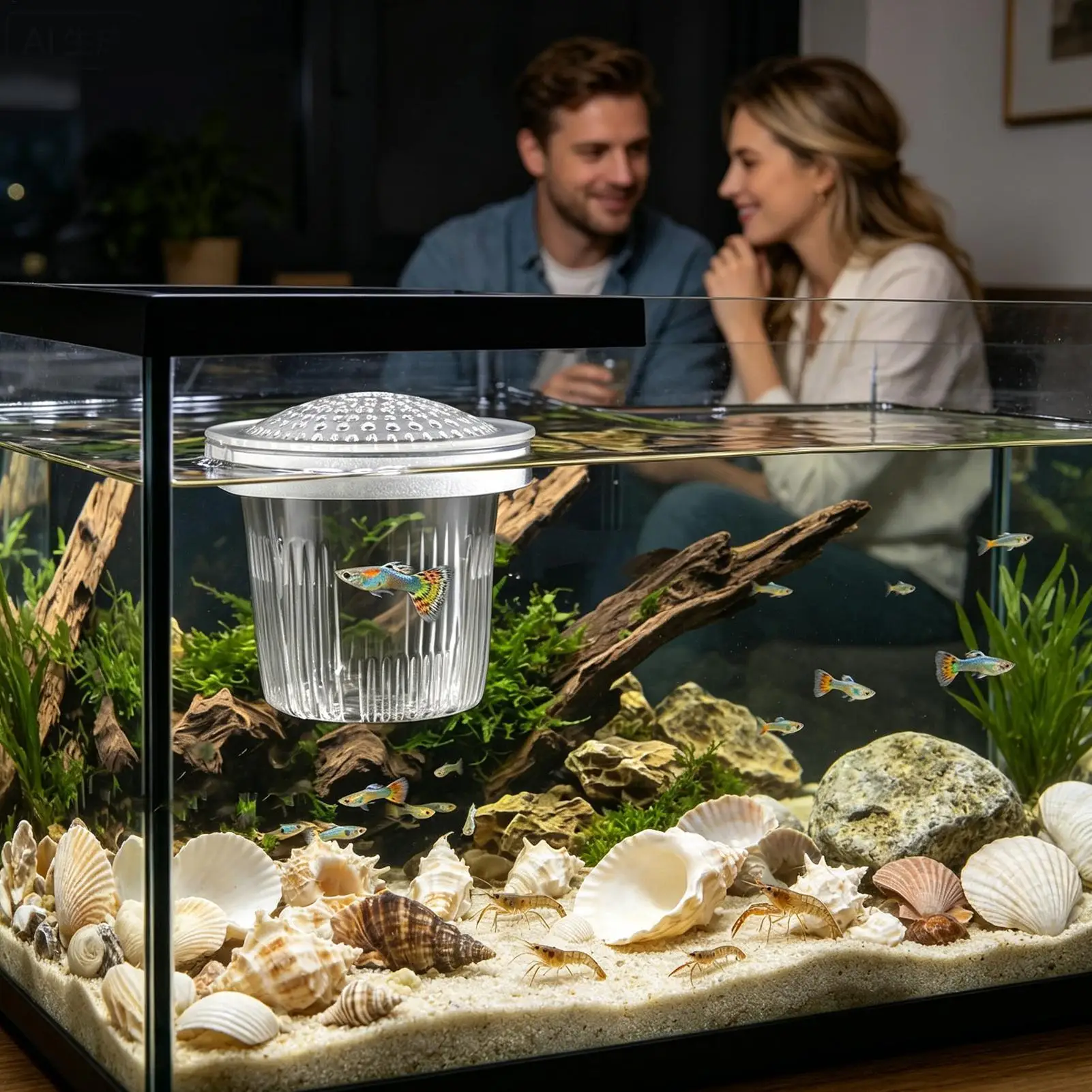 Fish Breeder Box Clear Separator Easy Pour Spout Fish Viewing Box Hatching Cup For Aquarium Fry Protection Betta Guppy Shrimp