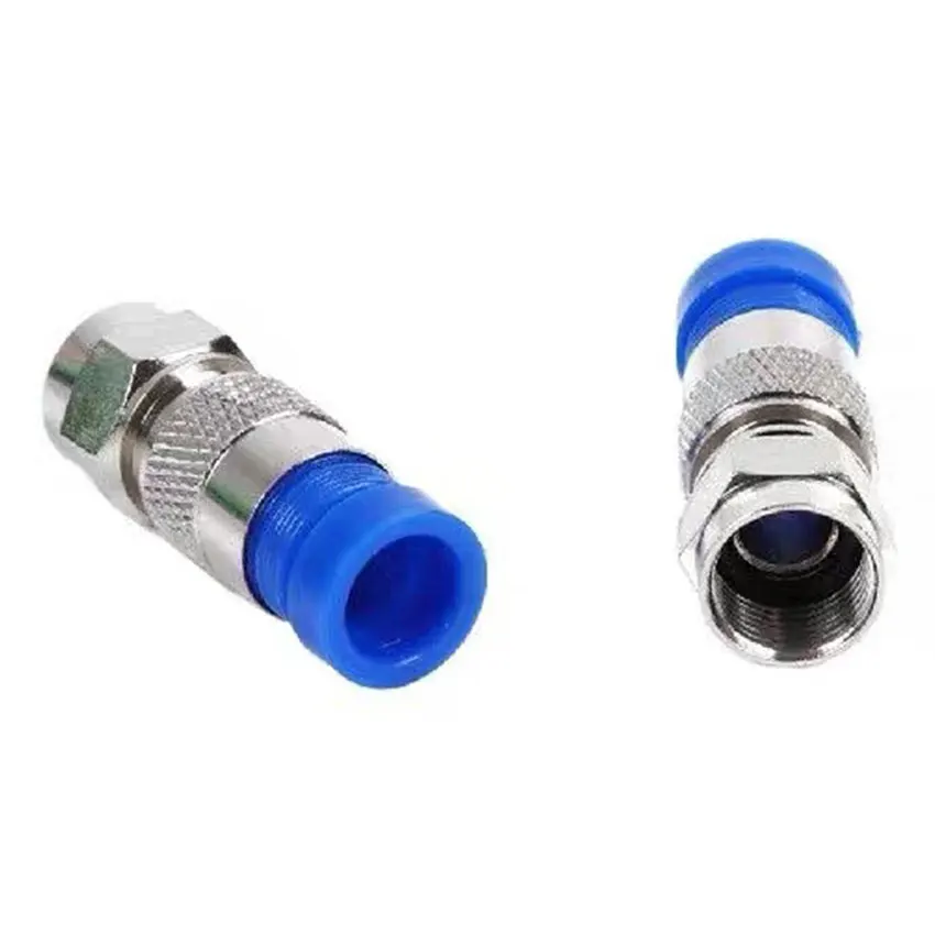 10Pcs/Set  RG6 Compression Connectors Waterproof Connection F Compression Connector Coax Cable Coaxial Compression Tool