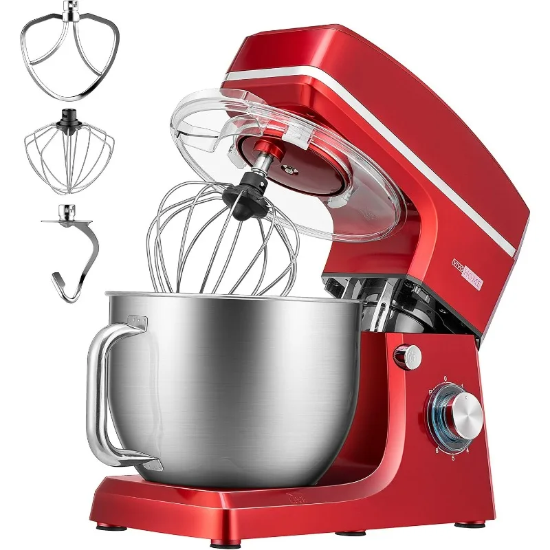 7.5 Quart Stand Mixer, 660W 6-Speed Tilt-Head Kitchen Electric Food Mixer with Beater, Dough Hook, Wire Whip, and Egg Separator