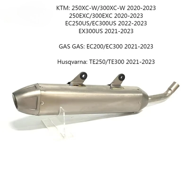 Slip-on Exhaust for KTM250/300 EXC-/Hus TE250/300 2021-2023 Muffler Titanium Alloy Exhaust Universal Exhaust Escape 6
