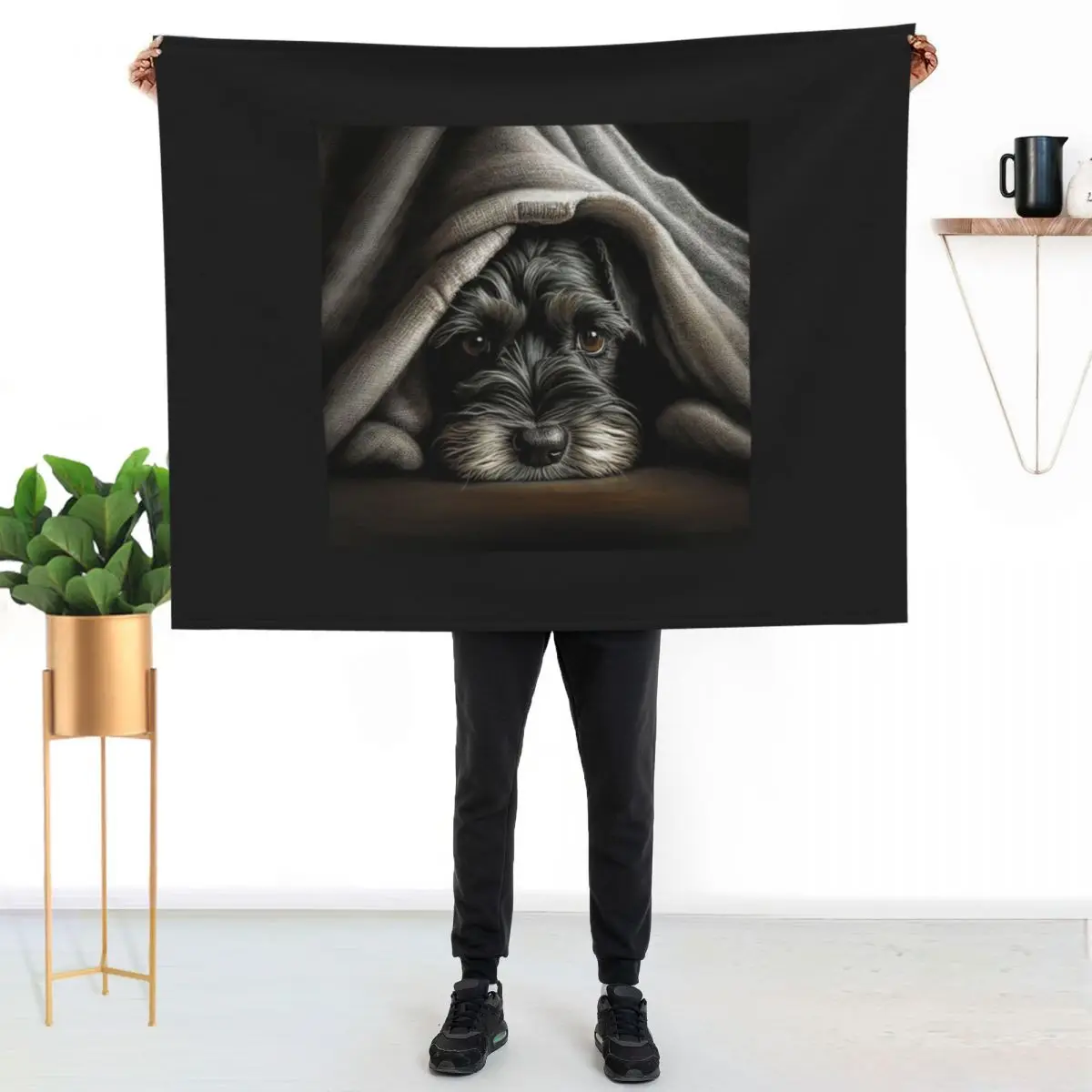 

Cute Mini Schnauzer Throw Blanket Portable Lightweight Blanket for Travel Camping