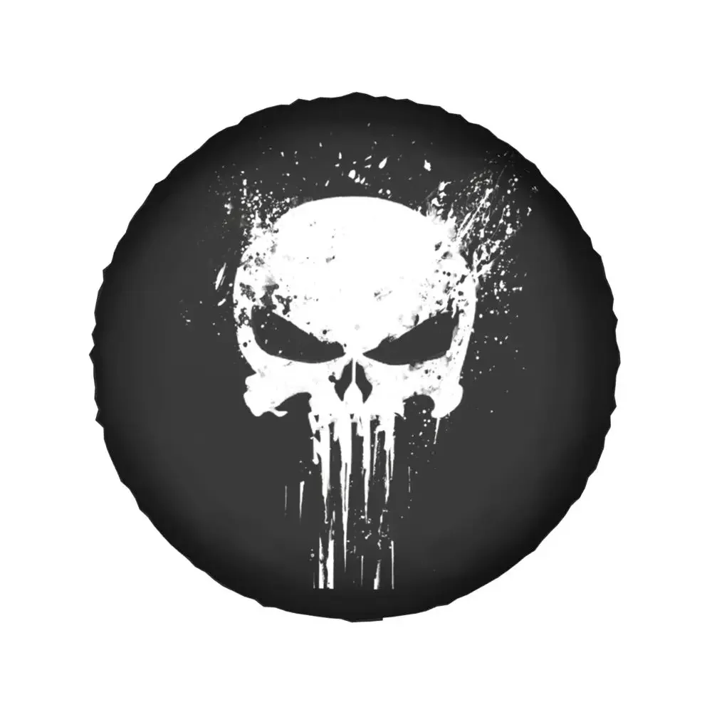 Skelett-Totenkopf Ersatzrad-Reifenabdeckung Tasche für Jeep Pajero, Robuste Metall-Staubschutzhülle, Fahrzeugzubehör – Detail 5