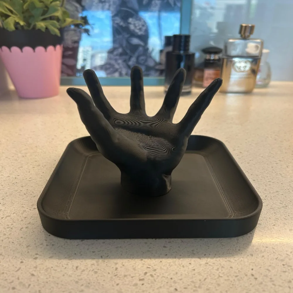 Open-palm Miscellaneous Item Storage Tray Decorative Figurine 3D Printed Hand-shaped Organizer Display Realistic