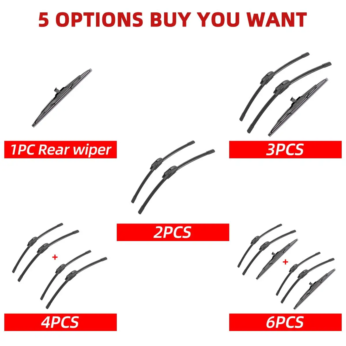 1/2/3/4/6PCS Car Wiper For SUZUKI JIMNY MK3 1998-2007 Front Rear Wiper Blades Brushes Cutter Auto Accessories 2005 2006 2007