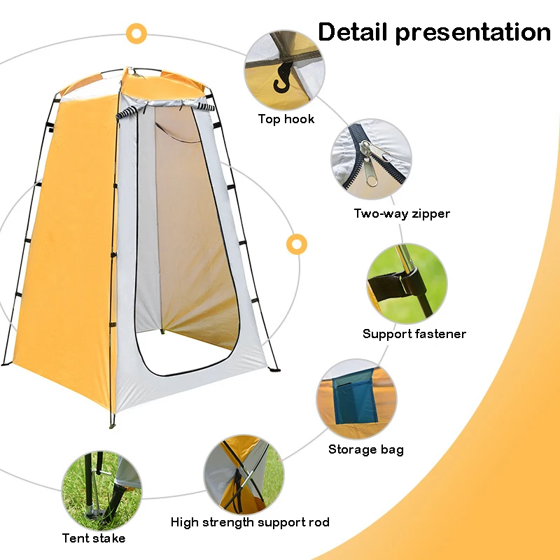 Camping changing and bathing tent, outdoor portable toilet bath changing room, camping outdoor shower tent, fishing mosquito net