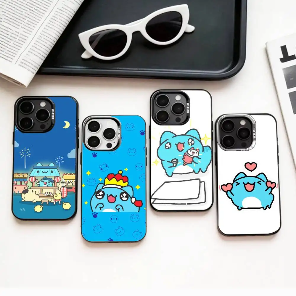 

C-Capoo W-Whimsical B-Bugcat Phone Case For iPhone17,16,15,14,13,12,11 Plus,Pro Max Colored Silver Plated Inside Cover