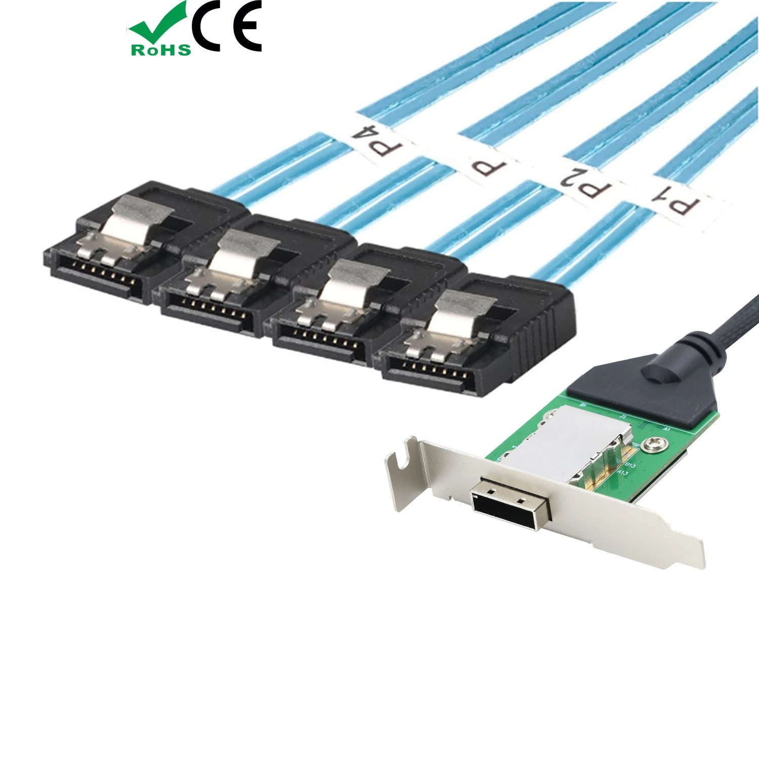 

Mini SAS 26Pin SFF-8088 Female To 4 SATA 7Pin Female Cable Target/Backplane Connecting Cable