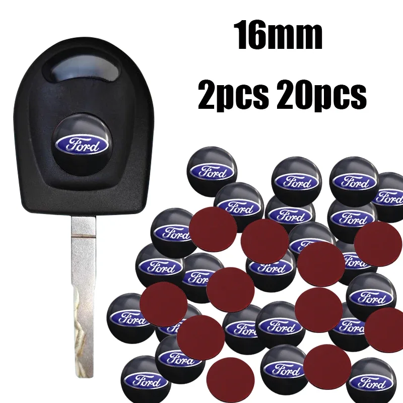 2 шт. 20 шт. Лидер продаж Ford 16 мм 3D алюминиевый логотип автомобиля брелок украшение эмблема авто ключ значок наклейка аксессуары 2 шт. 20 шт. Лидер продаж Ford 16 мм 3D алюминиевый логотип автомобиля брелок украшение эмблема авто ключ значок наклейка аксессуары