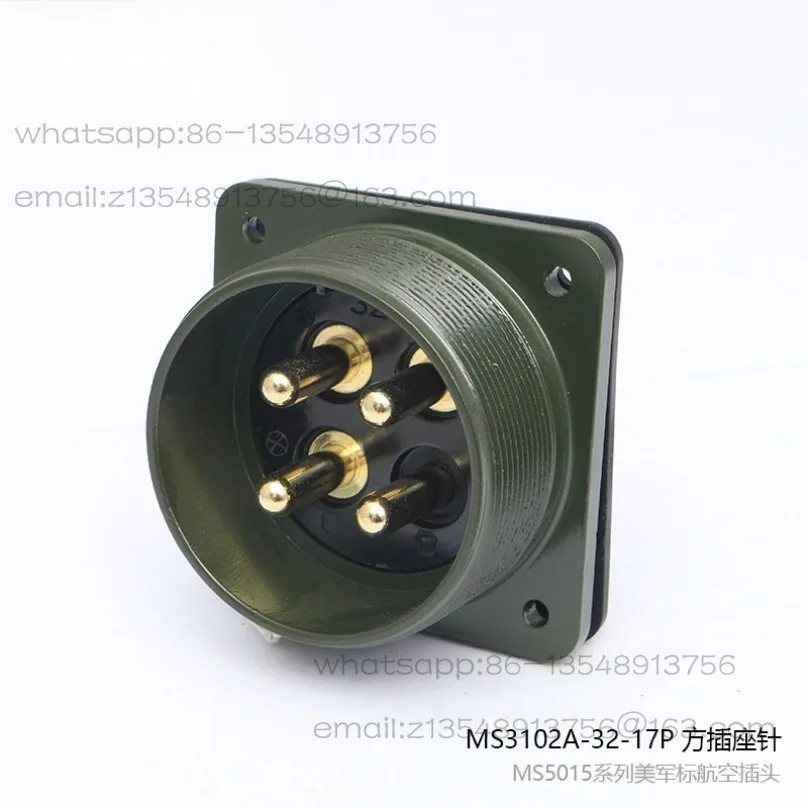 

Авиационный разъем MS5015, 4-контактный, 80А, для серверов, MS3106A-32-17S, MS3102A-32-17P, быстрая доставка со склада