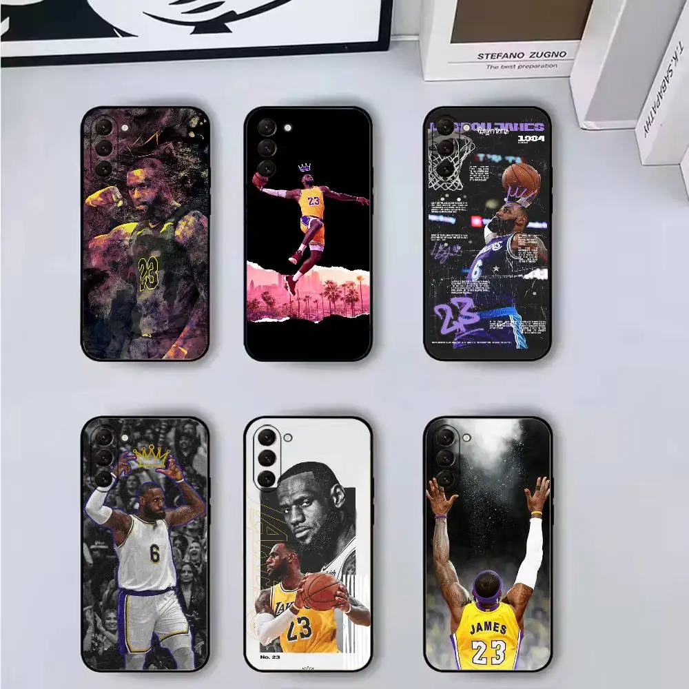 

Basketball Superstar LeBron James Phone Case Black Silicone Soft For Samsung Galaxy A73,A72,A71,A70,A53,A52,A51