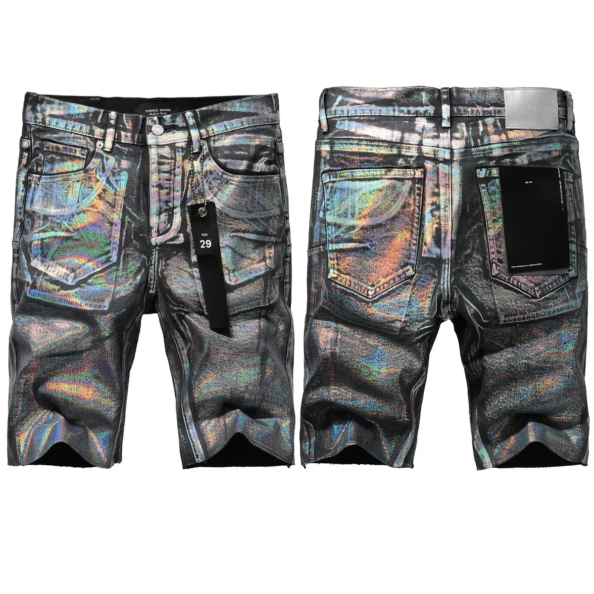 

Summer Daily Casual 5028 Purples Denim Shorts Men's Women's High Street Popular Solid Color Pants Personality Brands Jeans