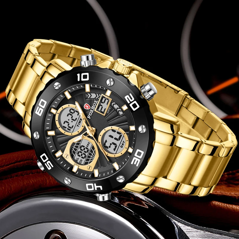 New FOXBOX Fashion Military Watches for Men Luxury Original Sports Chronograph Watch ​Waterproof Quartz Wristwatch Montre Homme